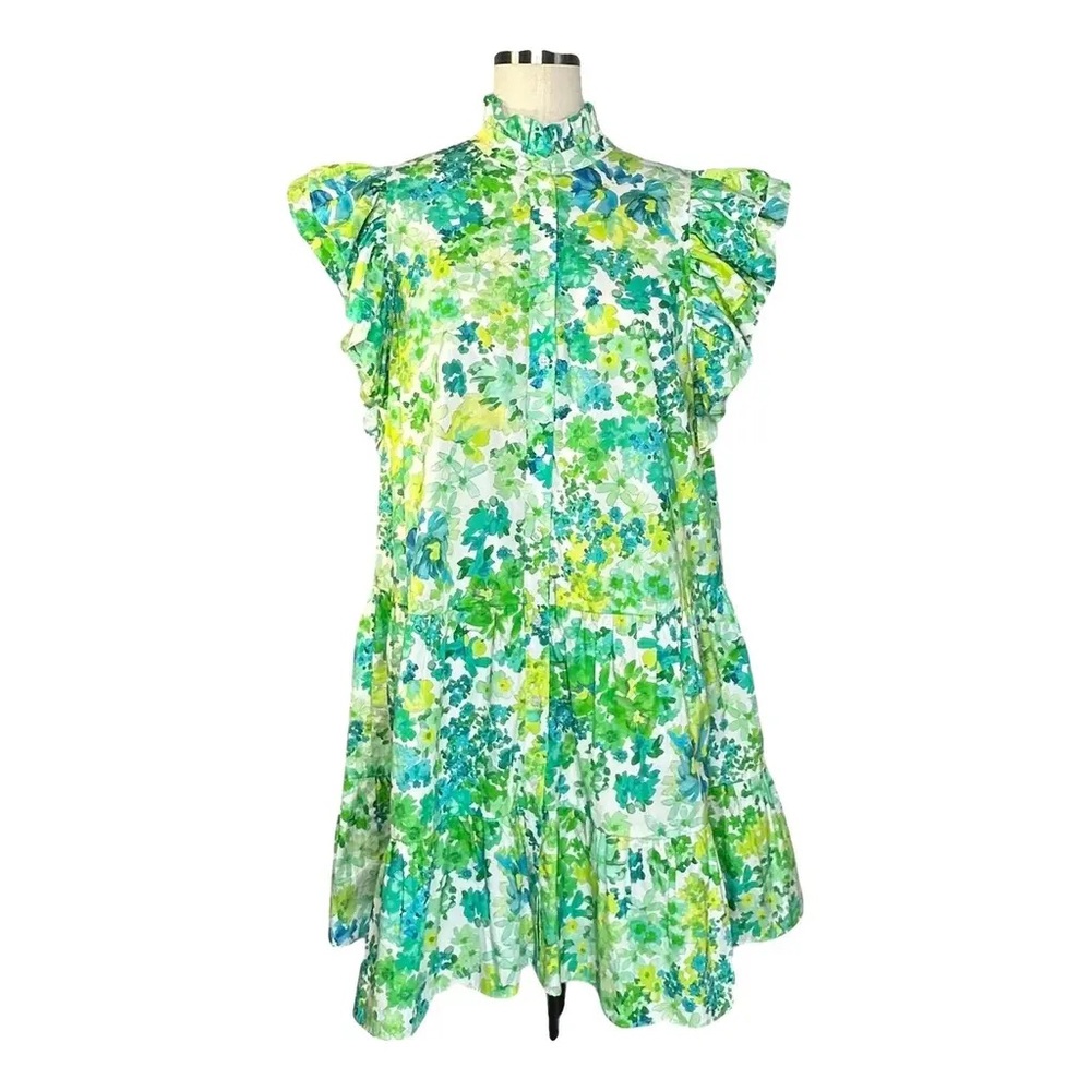 Lavender Brown Ruffle Mini Dress